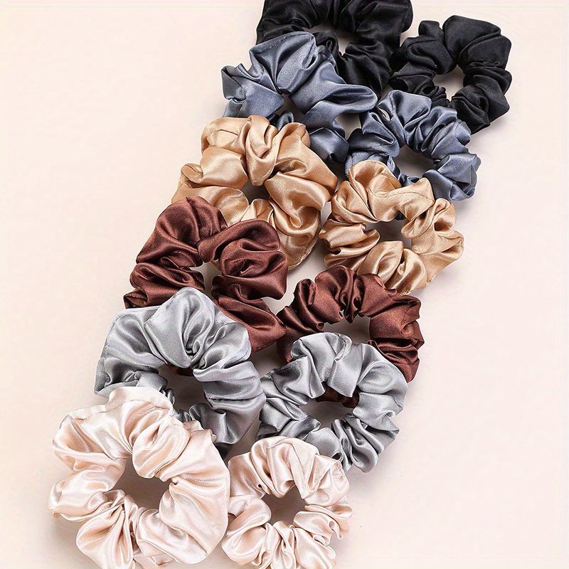 Custom Satin Silk Elastic Hair Bands Bulk Designer Scrunchies Hair Ties Manufacturer's Packaging Premium Hair Tools Accessories