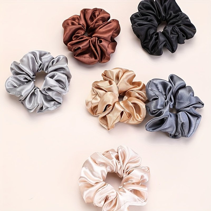 Custom Satin Silk Elastic Hair Bands Bulk Designer Scrunchies Hair Ties Manufacturer's Packaging Premium Hair Tools Accessories