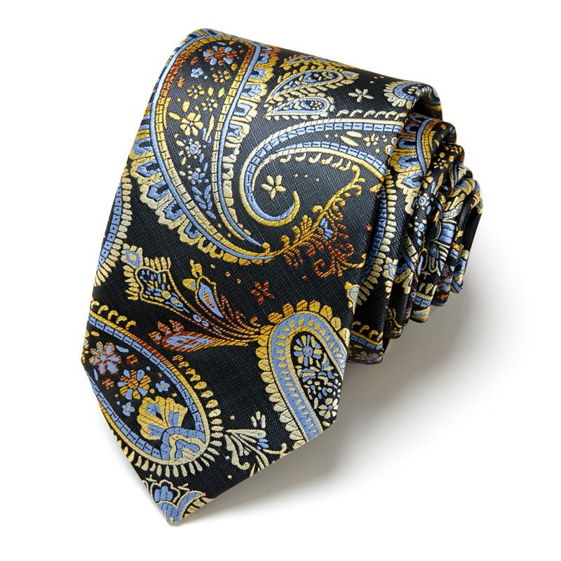 High quality hot selling Business striped Paisley 7.5cm handmade cheap men's polyester neck tie shengzhou
