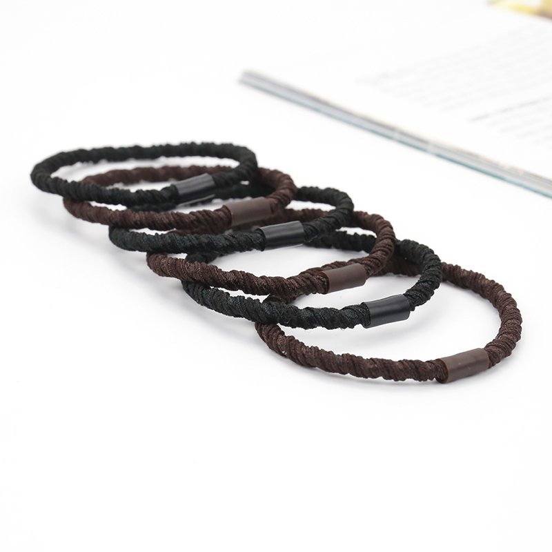 Ins Hot Selling Stock Spiral Elastic Black Custom Seamless Hair Ties Hair Elastic For Women