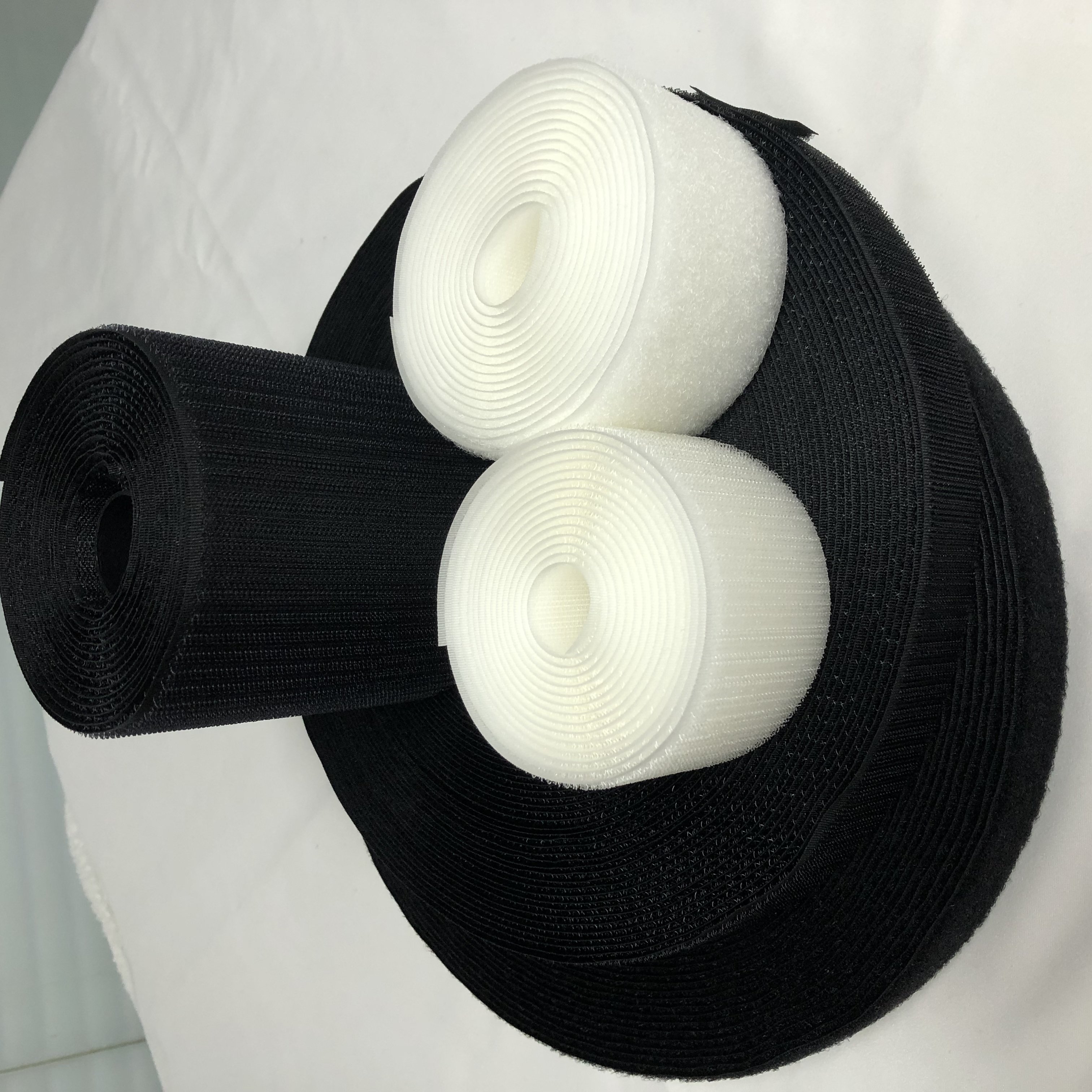white or black nylon hook and soft circle loop ties