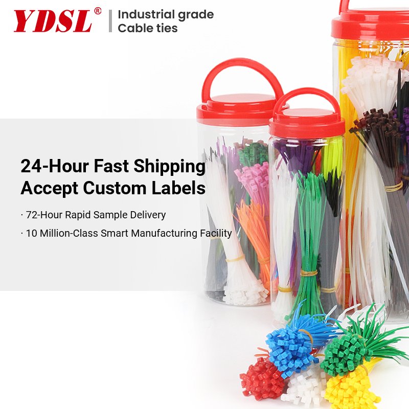 YDSL Plastic Soft Cable Zip Ties Kabelbinder Multi Colors Self-locking Rubber Nylon PA 66 Cable Tie