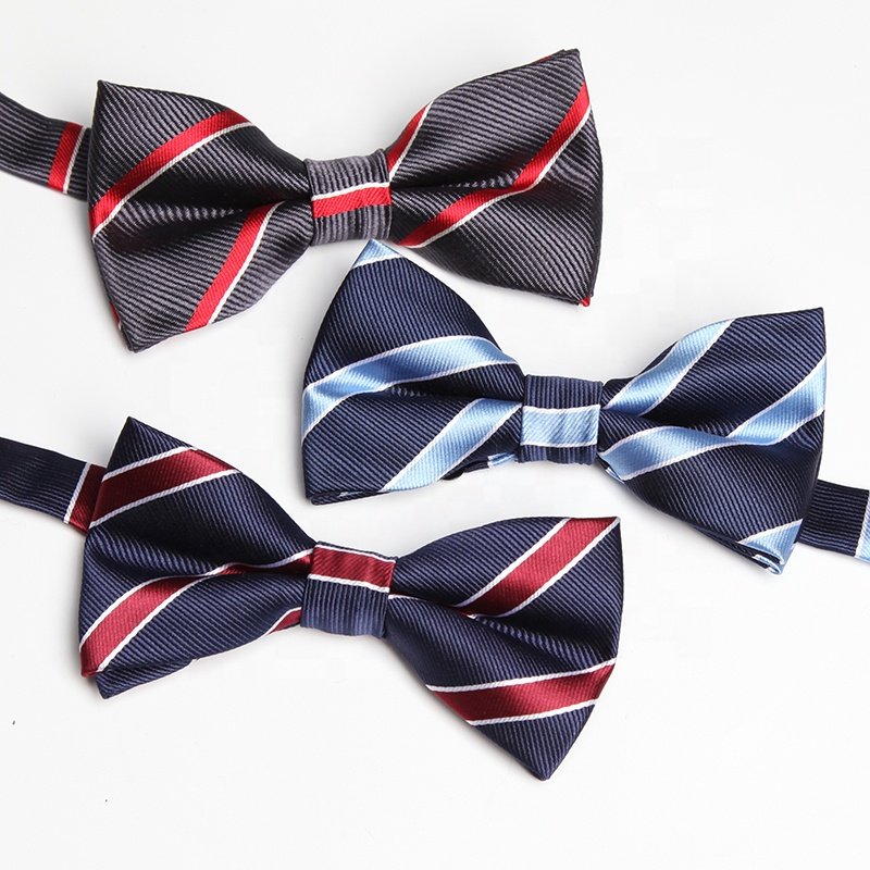 52 Designs hotsale mens luxury brand woven jacquard print neck bow paisley stripe floral dobby ties pre-tied bowtie for men