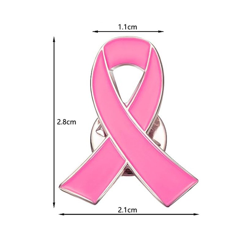 Factory Enamel Cancer Awareness Pink Red Purple Blue Green Black Yellow White Orange Ribbon Brooch Pin Badge Brooches Lapel Pin