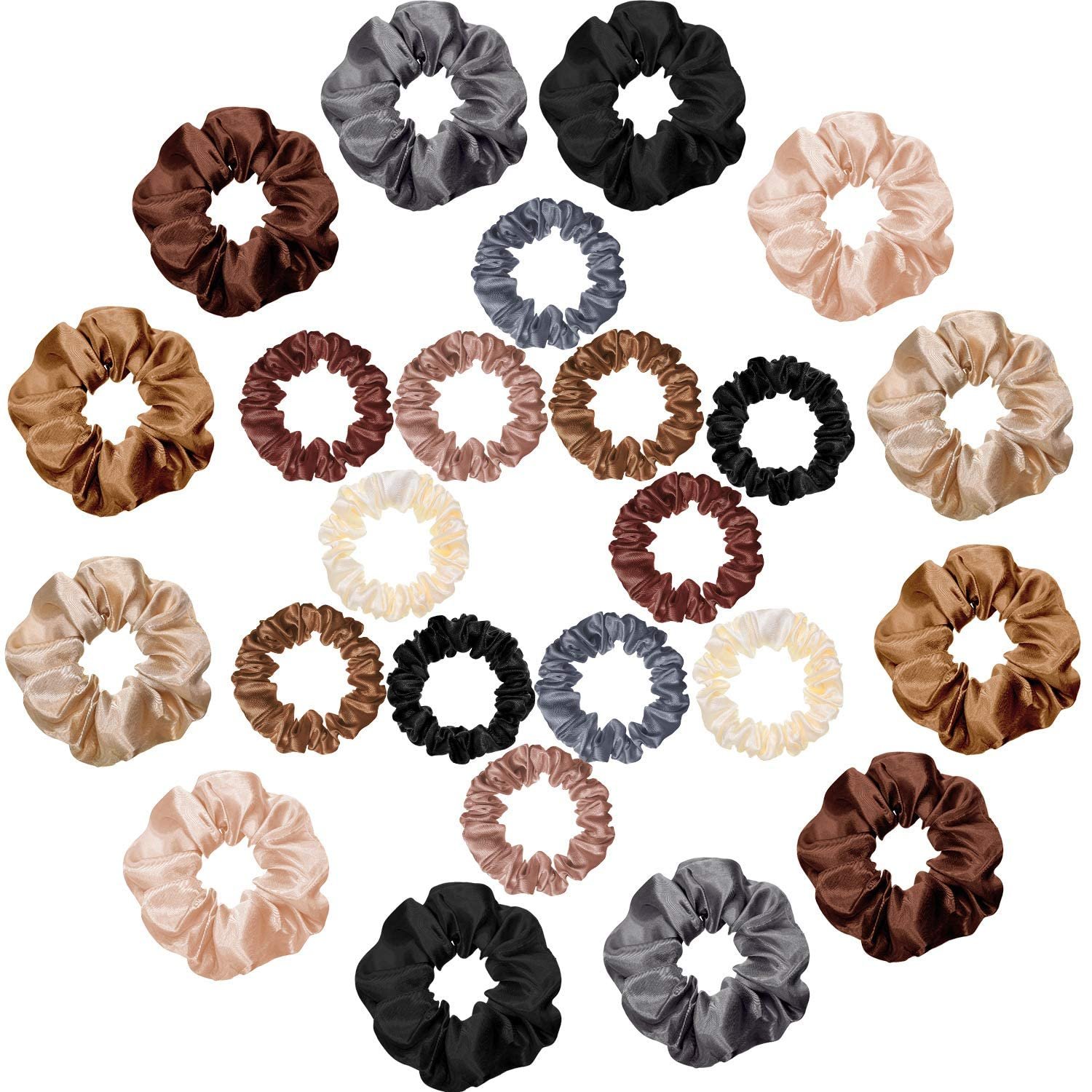 Satin Hair Scrunchies Silk Elastic Hair Bands Skinny Hair Ties Ropes Ponytail Holder for Women Girls