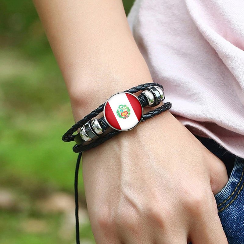 80 Model Peru Country Map Flag Pendant Tie Clip Lapel Pin Ring Brooch Cuff Link Necklace Bracelet Earrings Key Chain Jewelry Set