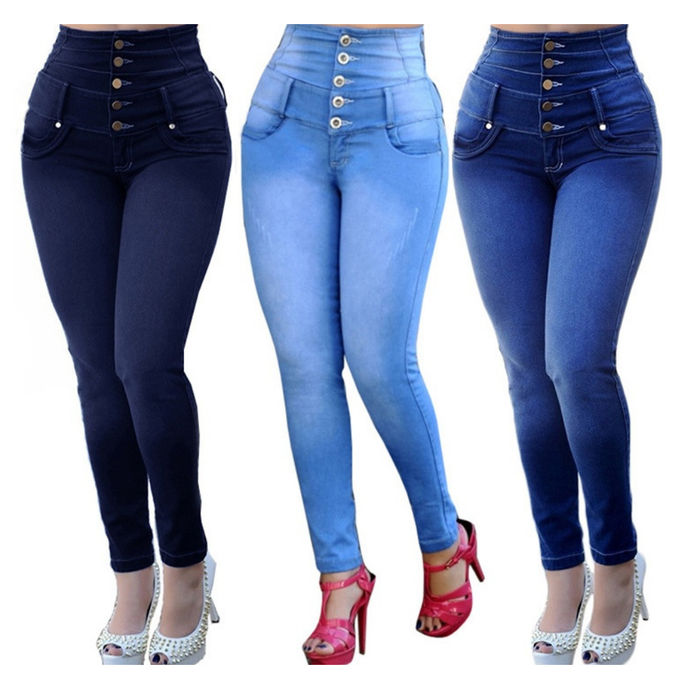 Urban Fashion 2024 Premium Quality Custom Stretchy High Waist Distressed Women's Skinny Denim Jeans Low Cost Made In Bangladesh