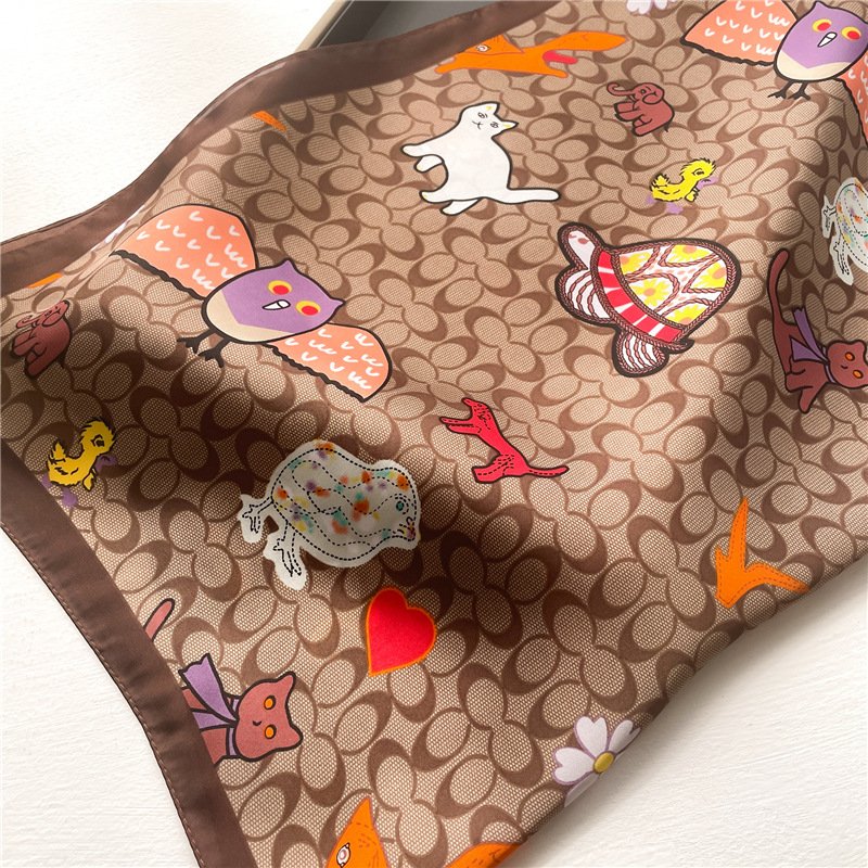 Luxury Print Square Shawl Wraps Beach Stoles Echarpe Silk Scarf for Women Neck Tie Female Hair Band Bag Head kerchief Hijab 2023