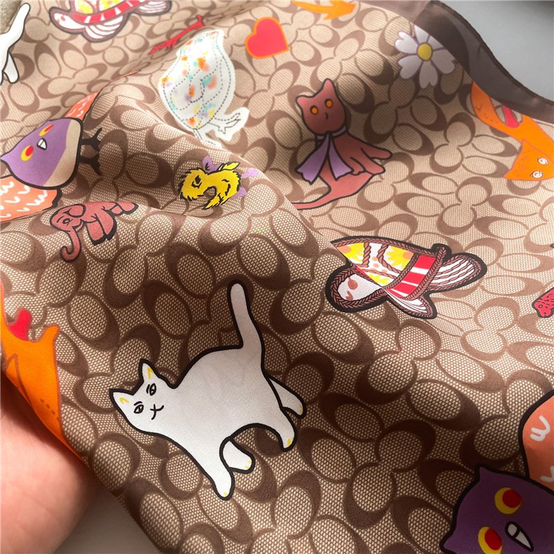 Luxury Print Square Shawl Wraps Beach Stoles Echarpe Silk Scarf for Women Neck Tie Female Hair Band Bag Head kerchief Hijab 2023