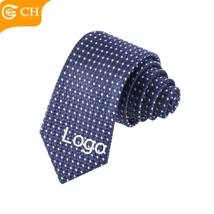 OEM Chinese Old Brand Manufacturers Blue Latest Designer Neckties Personalized Woven Navy Dot Custom Logo Tie