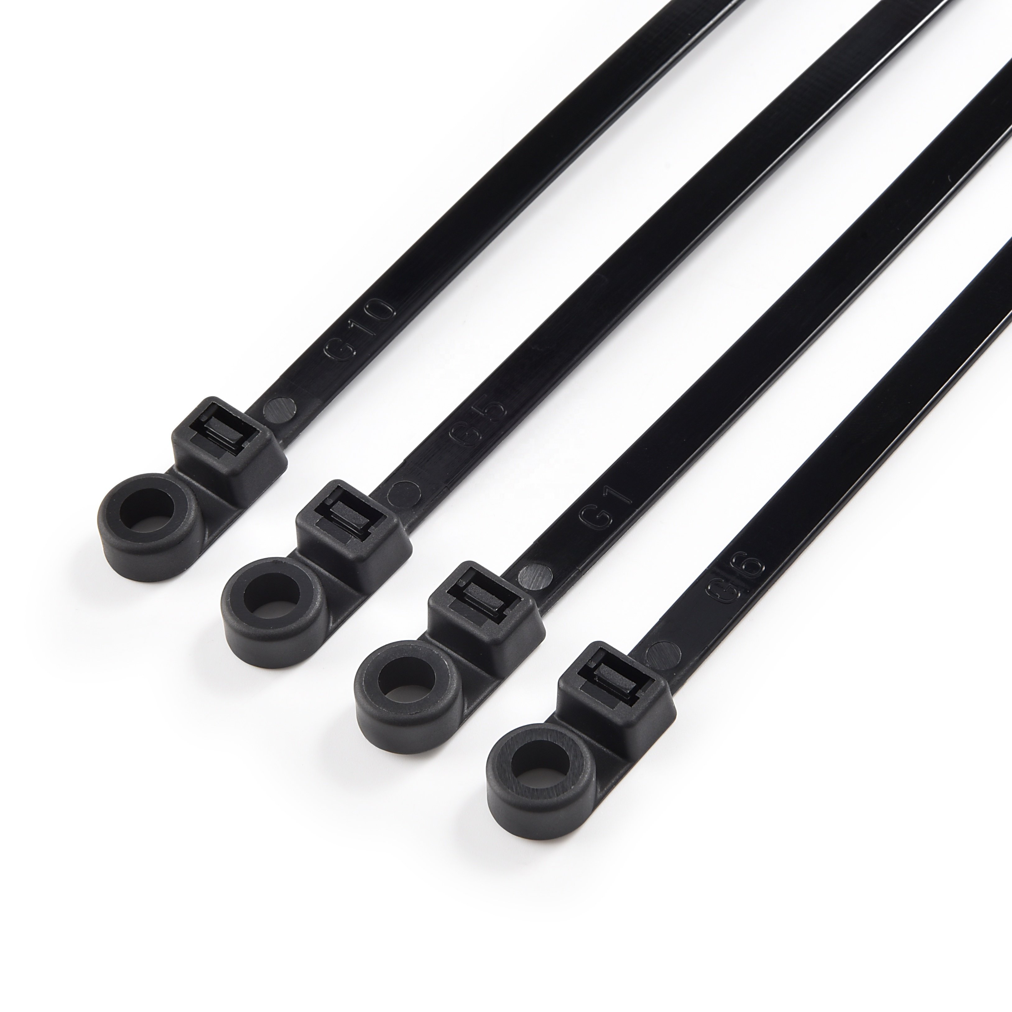 Wholesale Screw Tie Mount 100pcs PA66 Nylon Cable Ties with Mounting Nails Hole