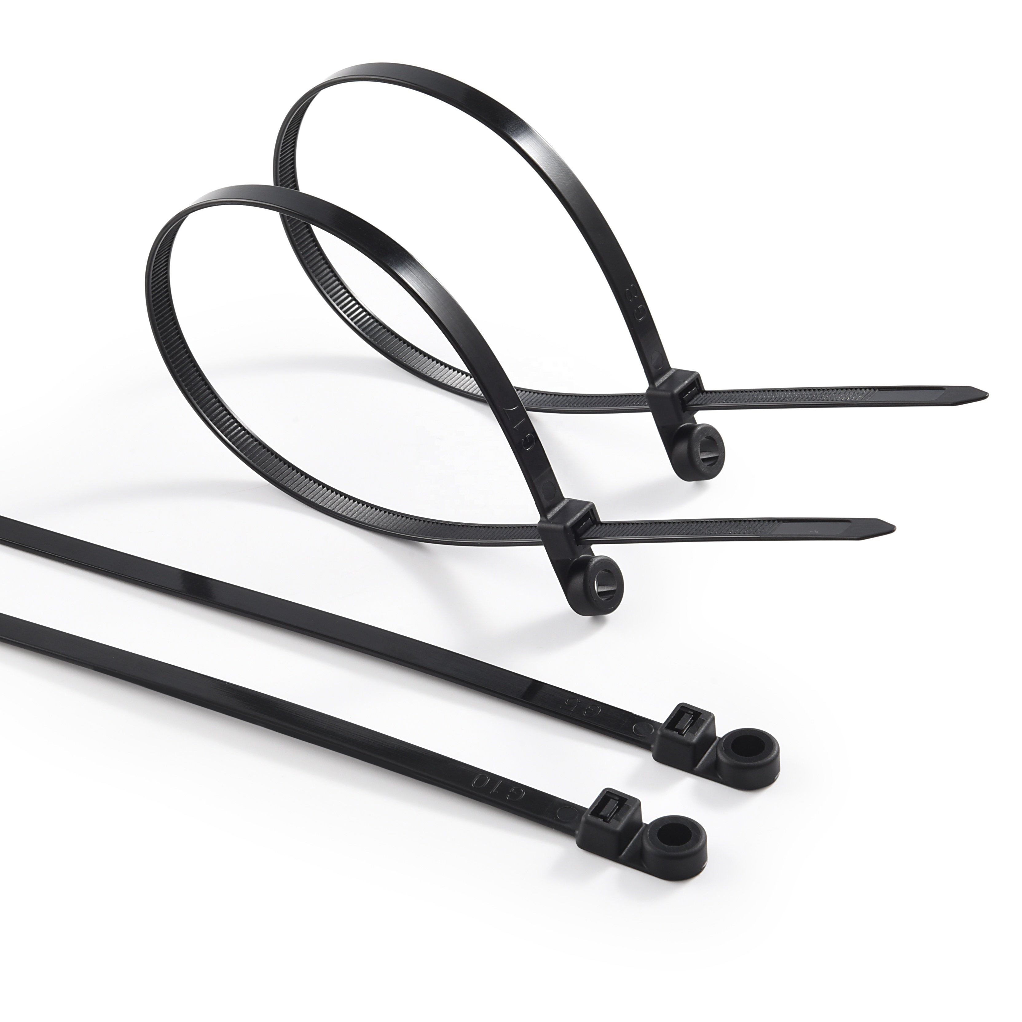 Wholesale Screw Tie Mount 100pcs PA66 Nylon Cable Ties with Mounting Nails Hole