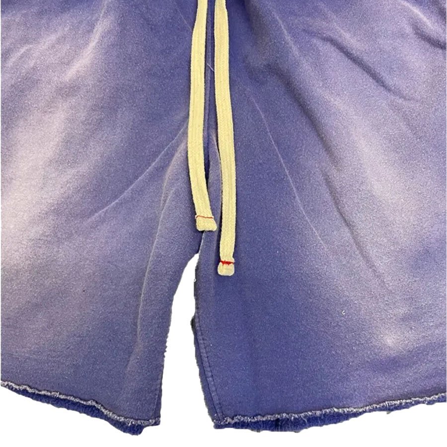 Multi Colours Custom Men Vintage Sun Dye Fade Sweat Shorts 100% Cotton Fleece Raw Edge Puff Printing Men's Acid Wash Shorts