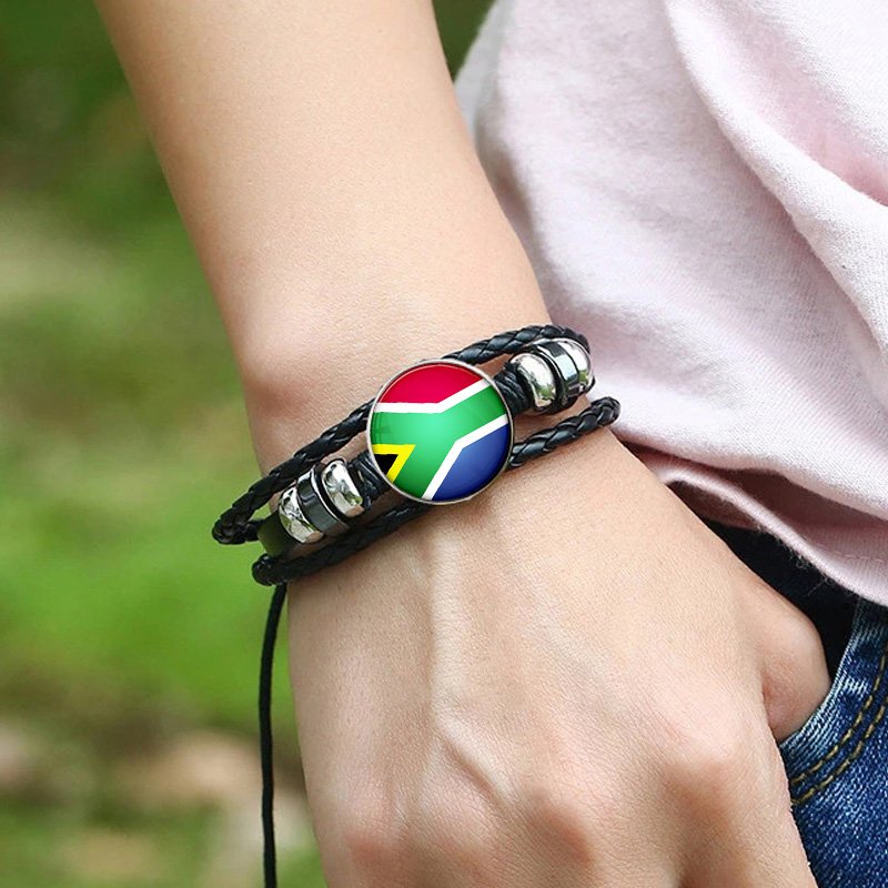 80 Model South Africa Flag Map Tie Clip Lapel Pin Ring Brooch Cuff Link Necklace Bracelet Earrings Key Chain African Jewelry Set