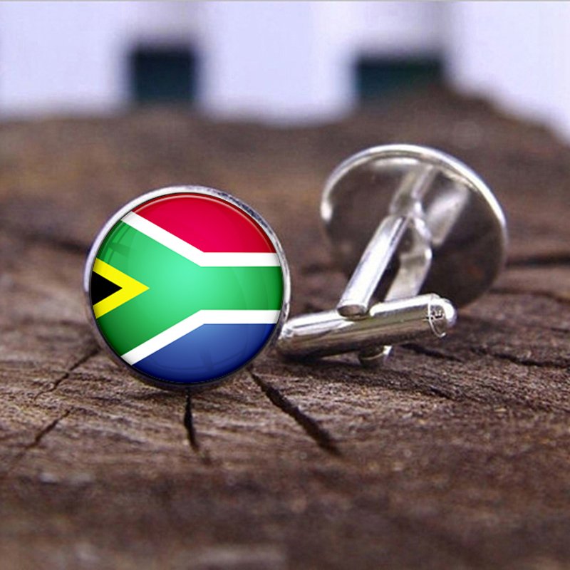 80 Model South Africa Flag Map Tie Clip Lapel Pin Ring Brooch Cuff Link Necklace Bracelet Earrings Key Chain African Jewelry Set