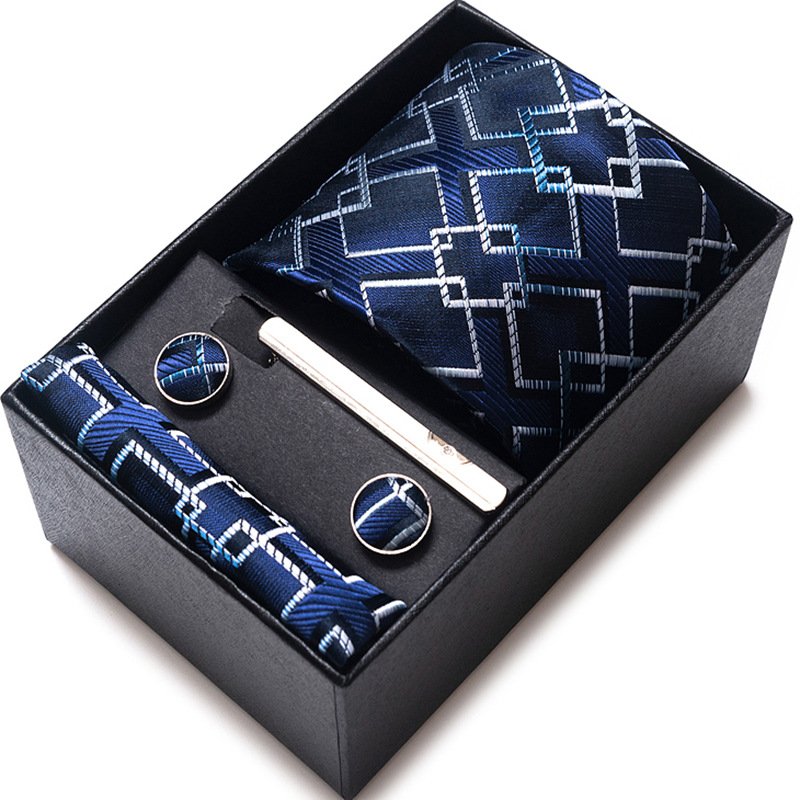High Grade Silk Tie Handkerchief Male Suit Accessories Men Solid Fit Wedding Gift Business Holiday Necktie Set