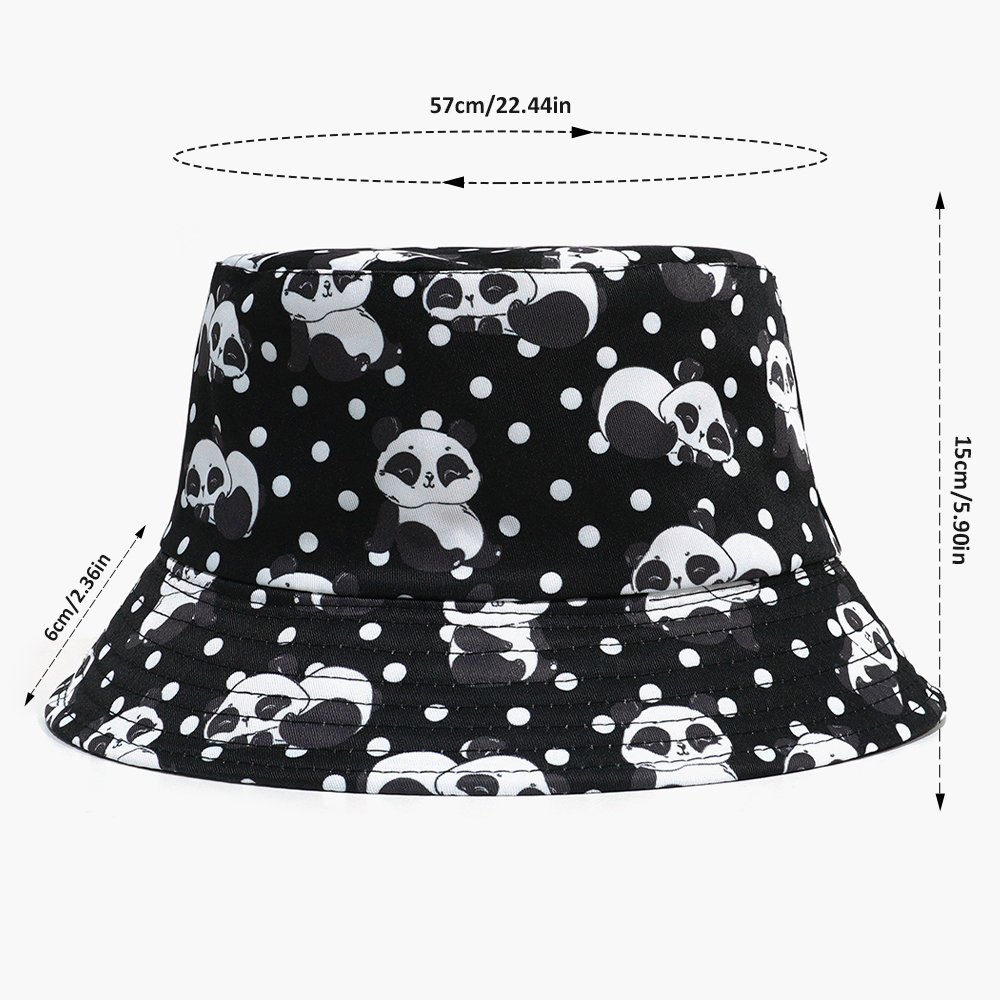 Wholesale Bucket Hat Custom Cute Panda All Over Printing OEM Tie Dye Reversible Fisherman Hat Summer Bucket Cap Fashion Gorras