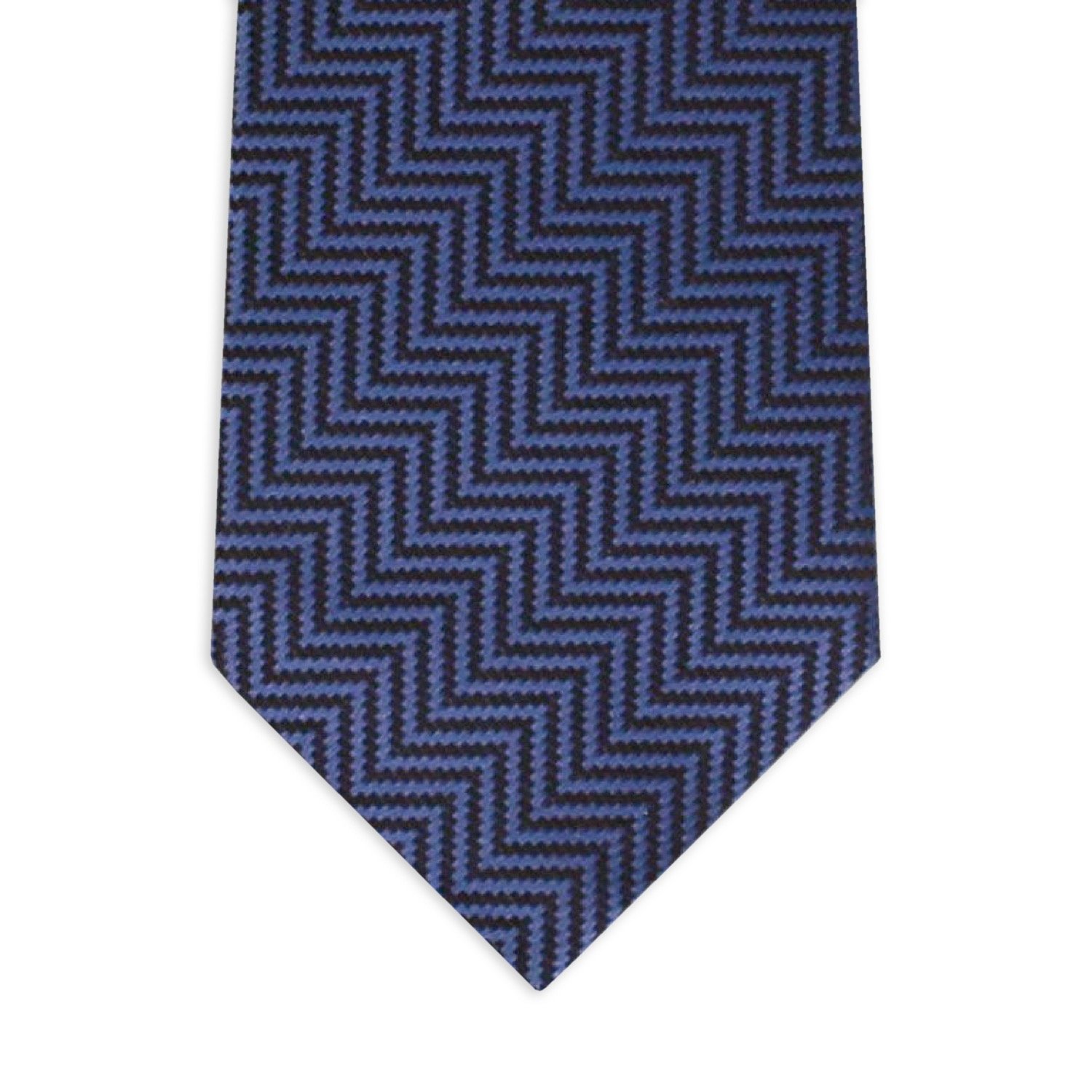 Stylish Silk Seven Fold Ties for Men - 148 cm Jacquard Milano Blue - Embrace Sophistication and Refinement
