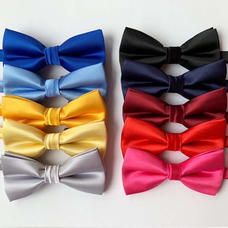 Bow Ties for Men Handmade Casual Party Self Tie Bowties Solid Noeud Papillon Slim Wedding Kids Bow Tie with Box
