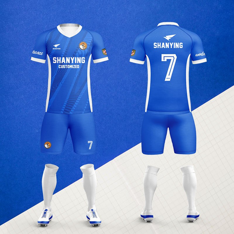 Wholesale Blank Jerseys Soccer Wear Sets Adult Breathable Football Uniform Quick Drying Soccer Jersey Kit Print Football Shirts