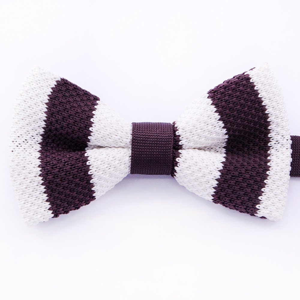 Top Seller Products OEM Service Polyester Men's Bow Tie Wholesale New Design Classic Stripe Pattern Business Knit Bow Ties