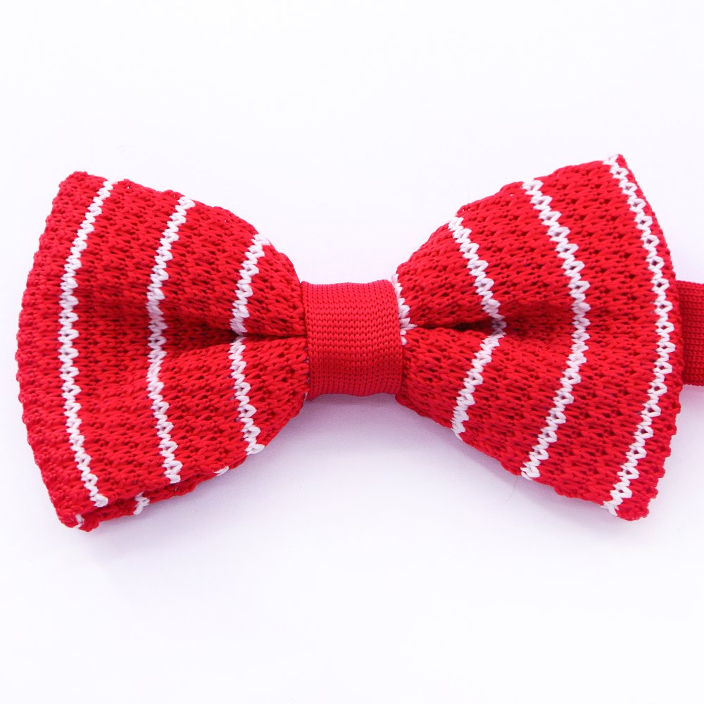 Top Seller Products OEM Service Polyester Men's Bow Tie Wholesale New Design Classic Stripe Pattern Business Knit Bow Ties
