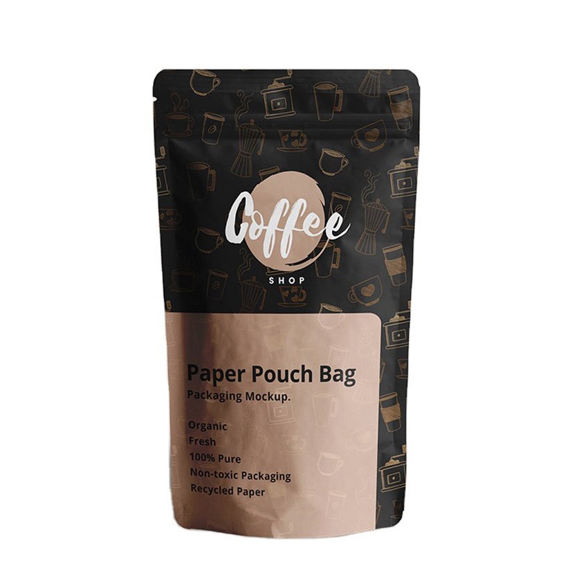 Sourcepack Free Samples Flat Bottom Pouches Package Biodegradable Custom Printed Valve Bean Coffee Packaging Bags