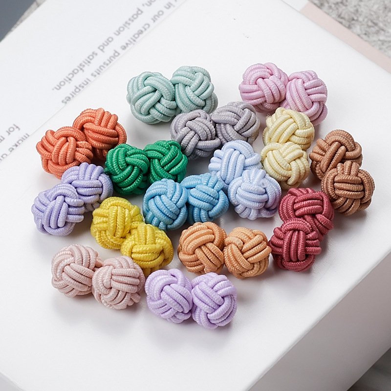 Wholesale High Quality Multicolor Silk Knot Cufflinks Elastic Cuff Links Fabric Cufflinks