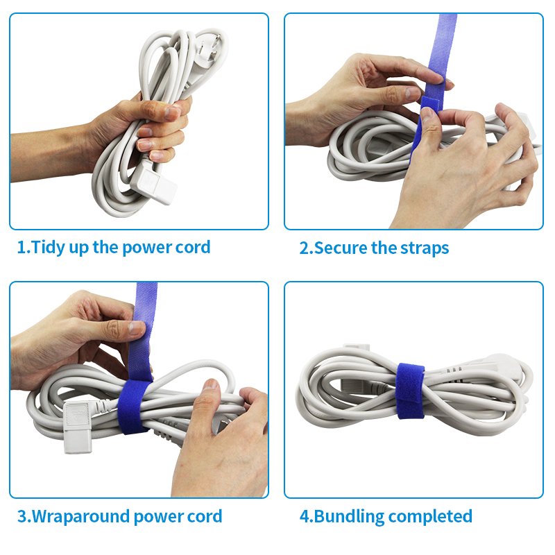 Custom Hook and Lop Cable Ties Printed Adjustable Velcroes Strap Durableo Management Cinch Straps Nylon Cable storage