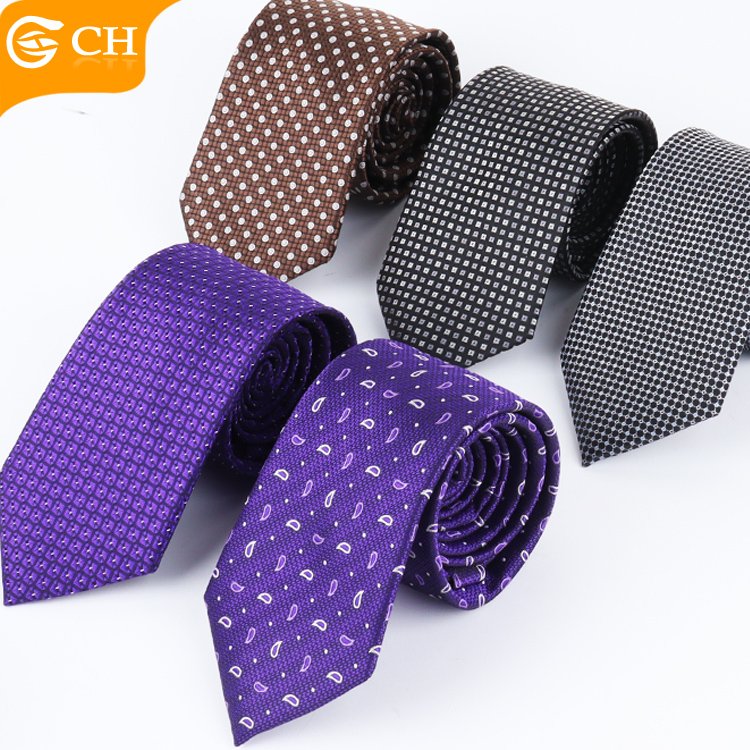 Hot Sale Factory Directly OEM Neckties Business Casual Custom Jacquard Woven Ties Dotted Plaid Paisley Polyester Men Ties