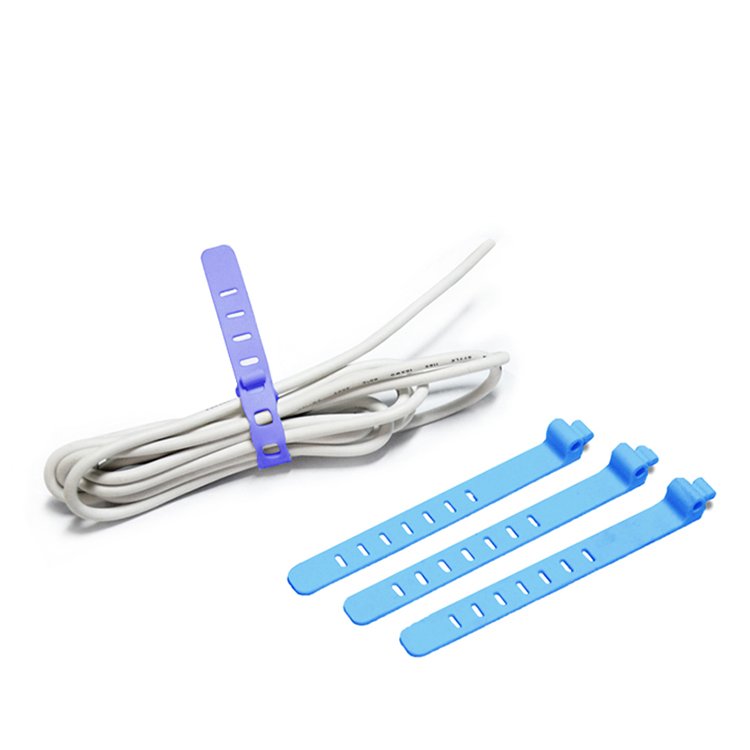 New design logo printed twist lock silicone rubber cable ties