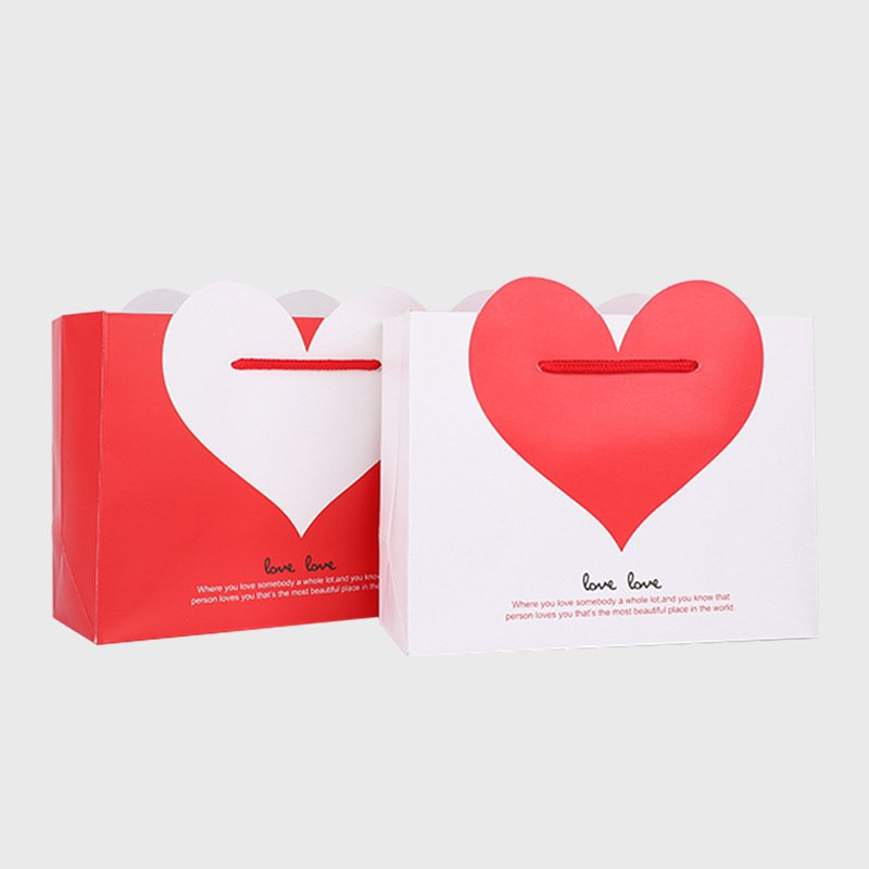 2022 White paper bag with nylon rope wedding creative paper bag