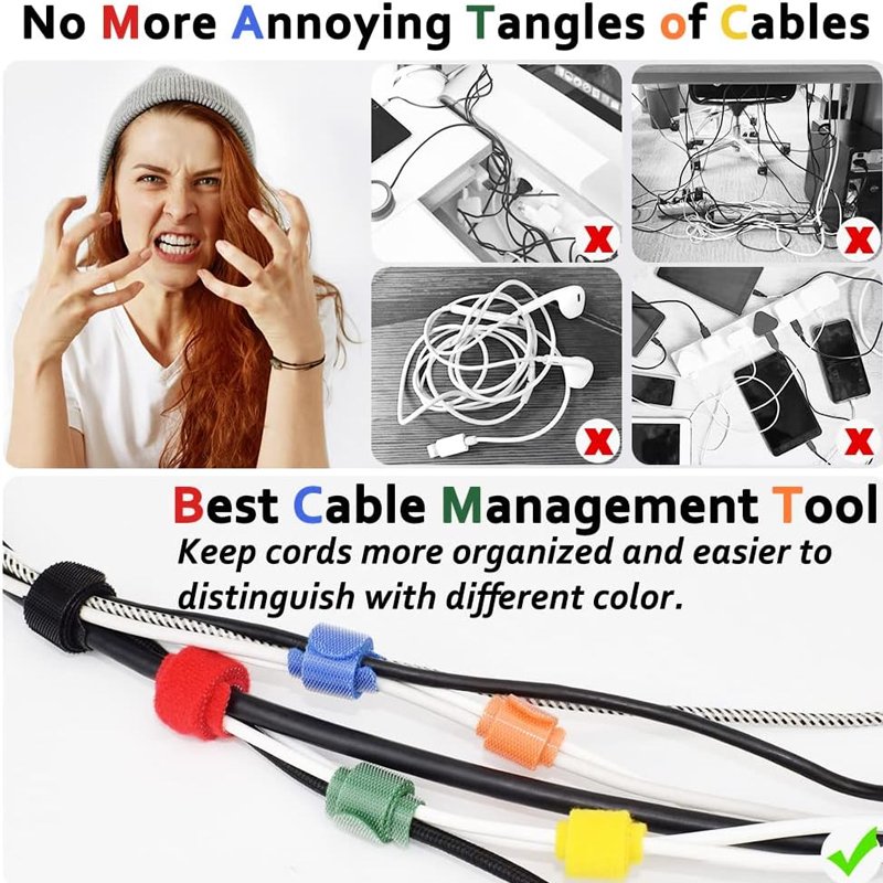 Reusable Hook And Loop Microfiber Cable Ties For Electronics