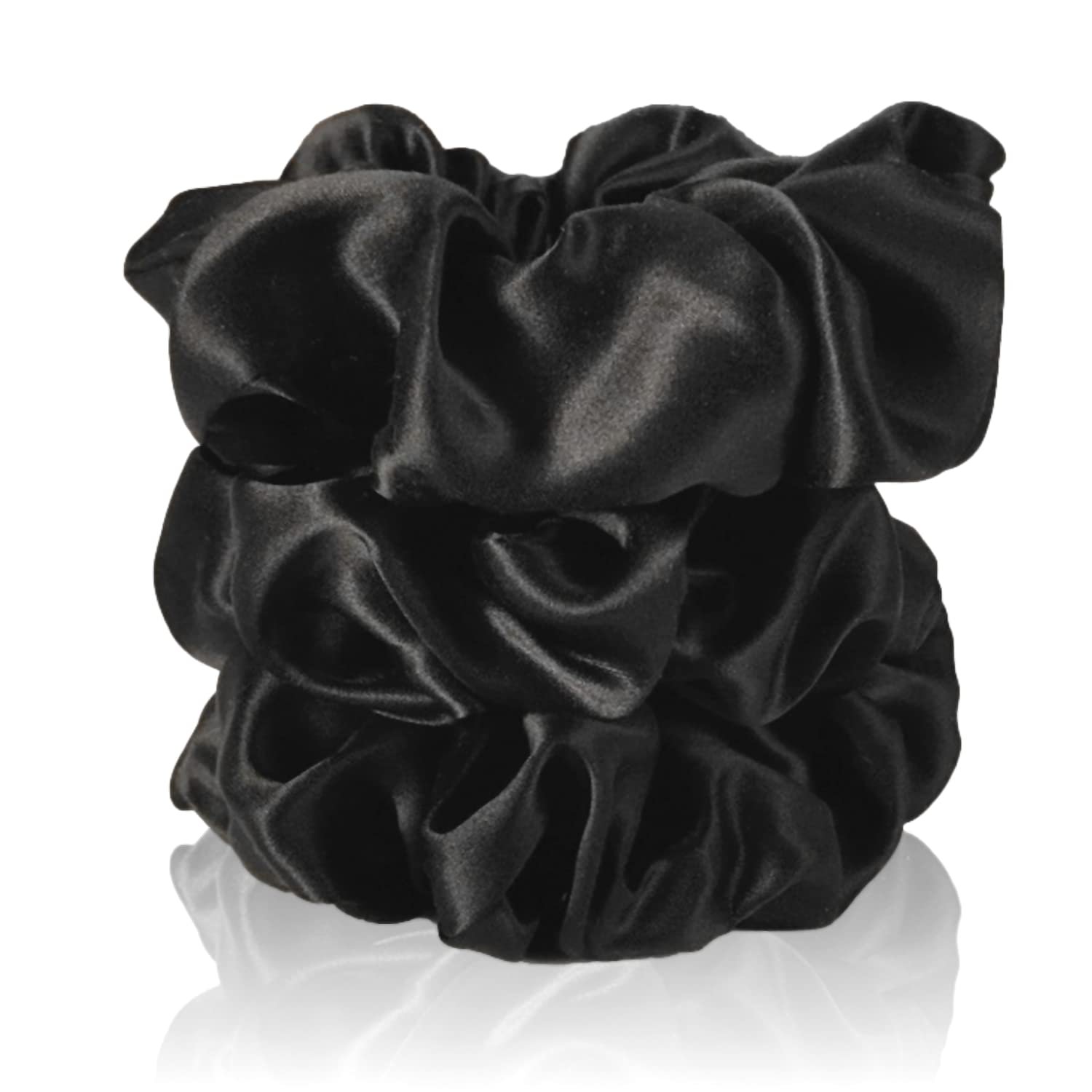silk hair tie pink black ivory 19mm 3.5cm 100% pure mulberry silk scrunchies