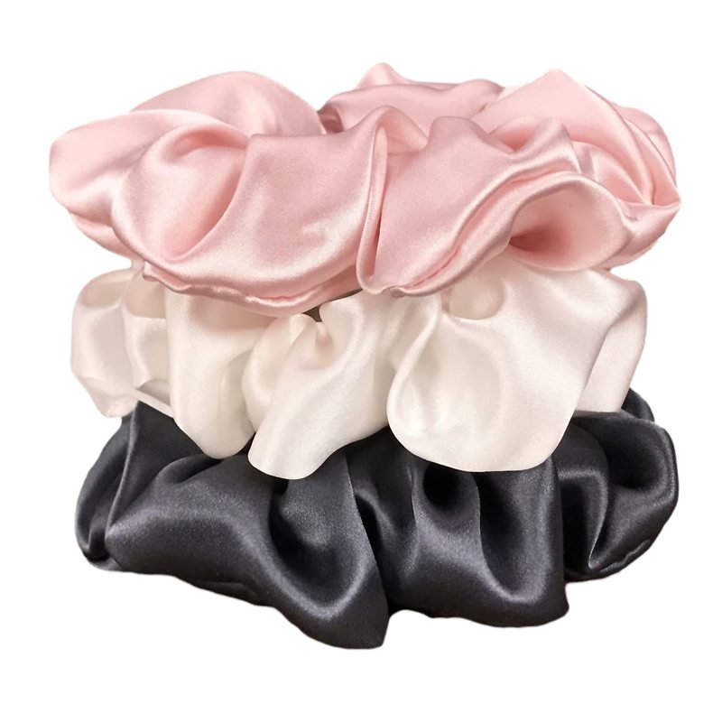 silk hair tie pink black ivory 19mm 3.5cm 100% pure mulberry silk scrunchies