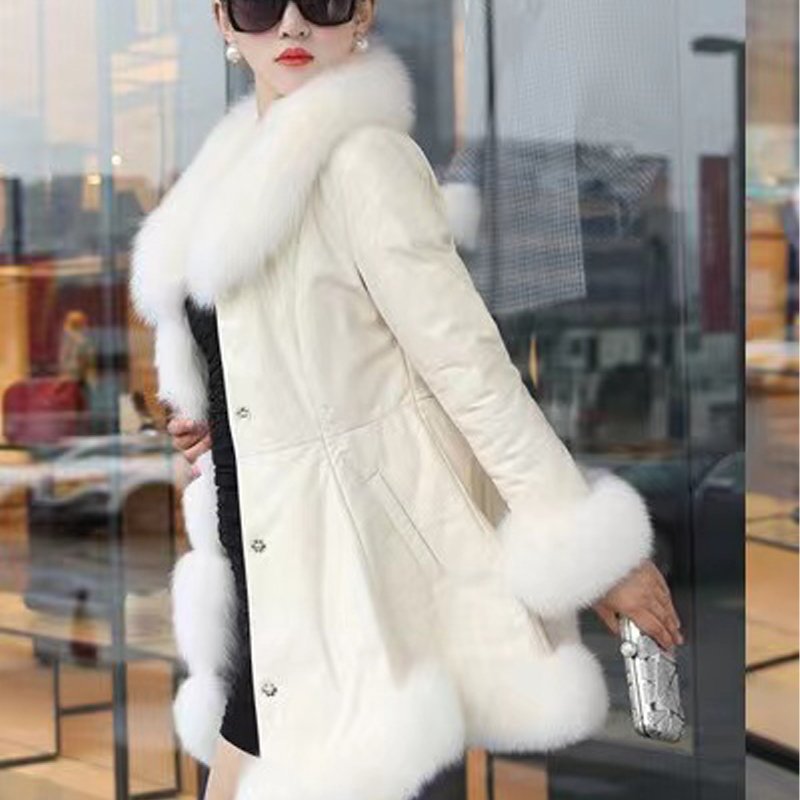 Dropshipping Custom Color Size 4XL Women Tie Belt Waist Coats Women Elegant Side Pockets Fur Coat Fur Jacket