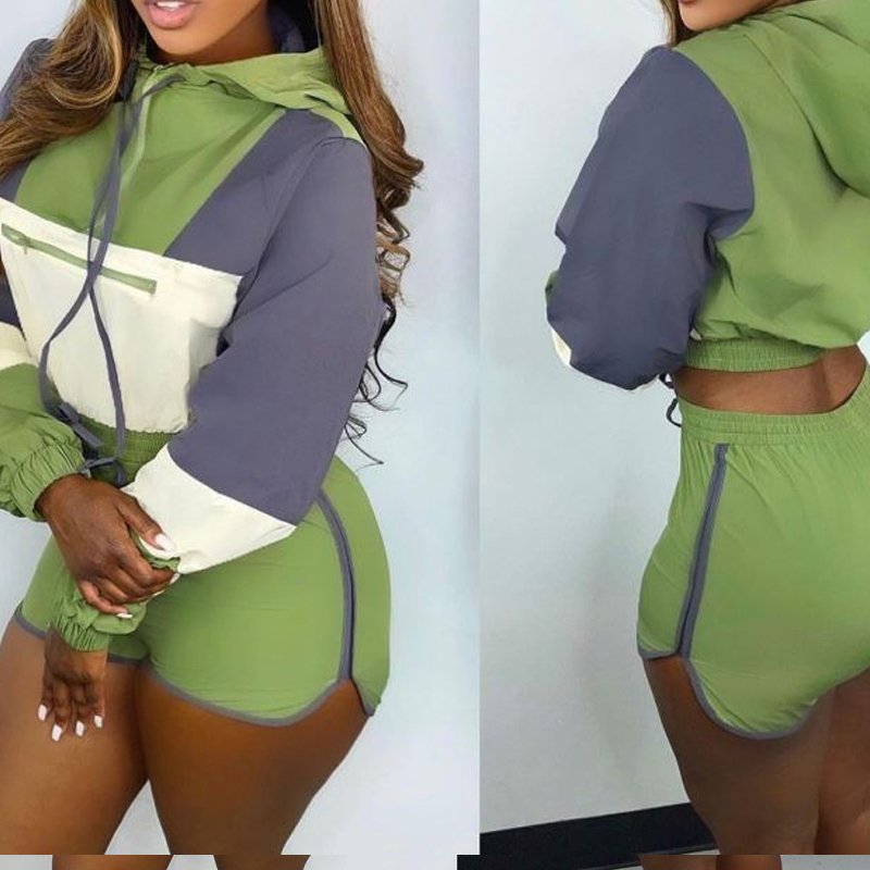 2024 Fall women's outfits crop top hoodie shorts 2 piece short set matching sets women jogger set women two piece pants
