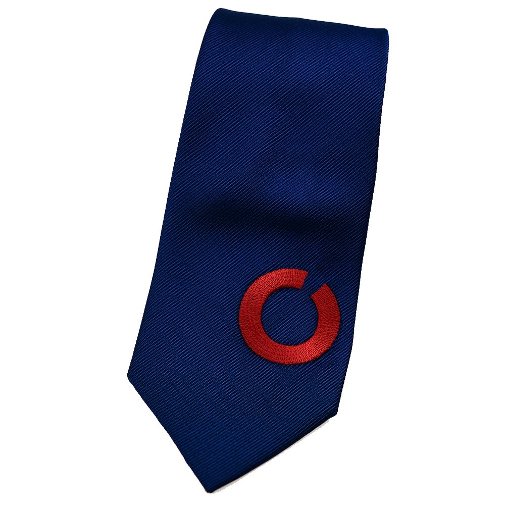 Custom Embroidered Logo Tie Machine Embroidery Clip-on Tie Navy Grosgrain Pre-tied Necktie with Button Holes Easy to Remove Tie