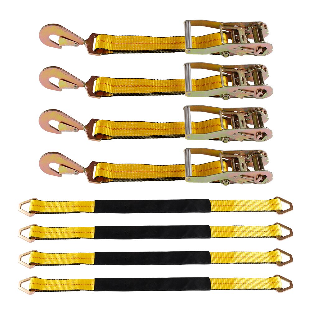 2 inch 10ft vehicle transport car wheel axle tire tie down towing strap with snap hook