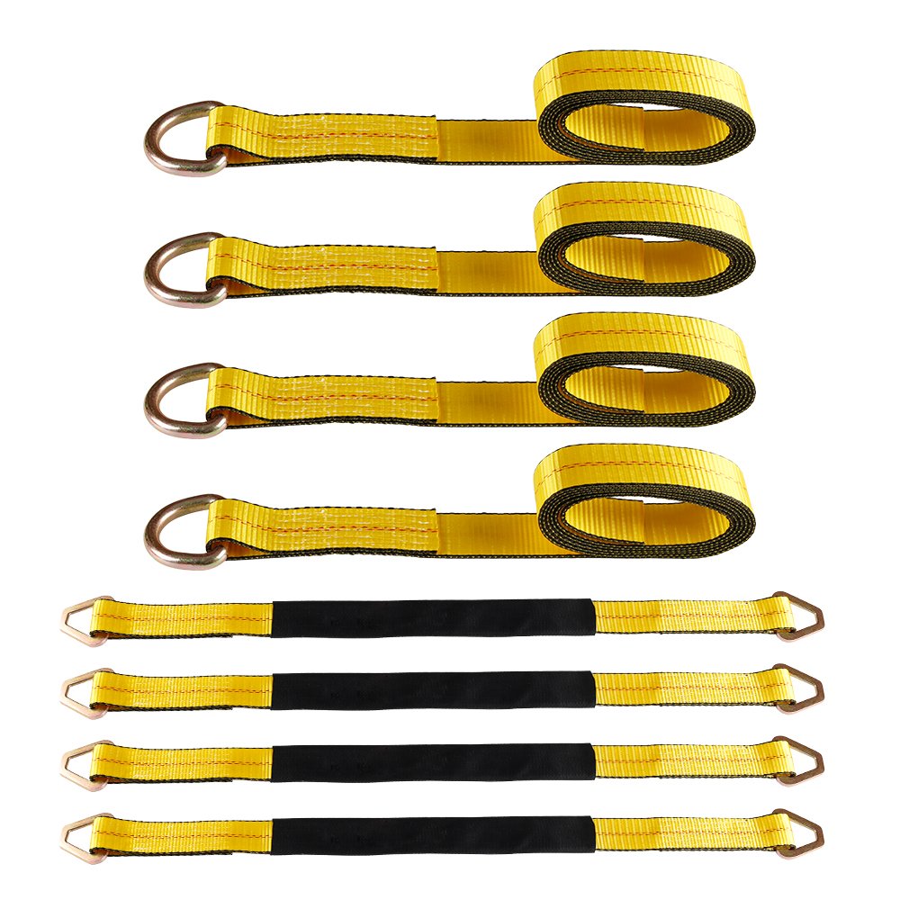 2 inch 10ft vehicle transport car wheel axle tire tie down towing strap with snap hook