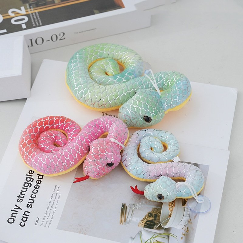 New Arrival 2025 Tie-Dyed and Gilded Snake Plush Pendants Festive Plush Toys for Year of The Snake Colorful Snake Doll