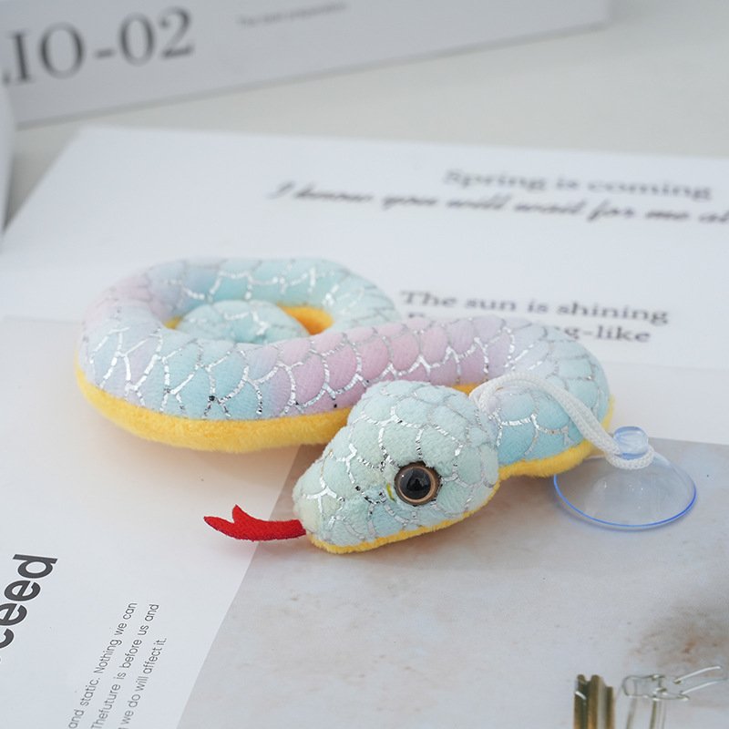 New Arrival 2025 Tie-Dyed and Gilded Snake Plush Pendants Festive Plush Toys for Year of The Snake Colorful Snake Doll
