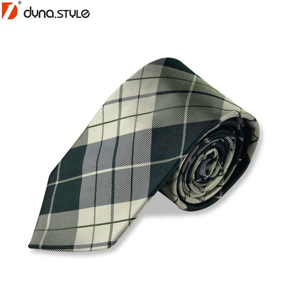 Man Fashion Polyester Checked Plaid Men Neck Ties for Ebay Lazada Shopee