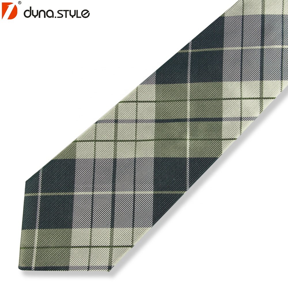 Man Fashion Polyester Checked Plaid Men Neck Ties for Ebay Lazada Shopee
