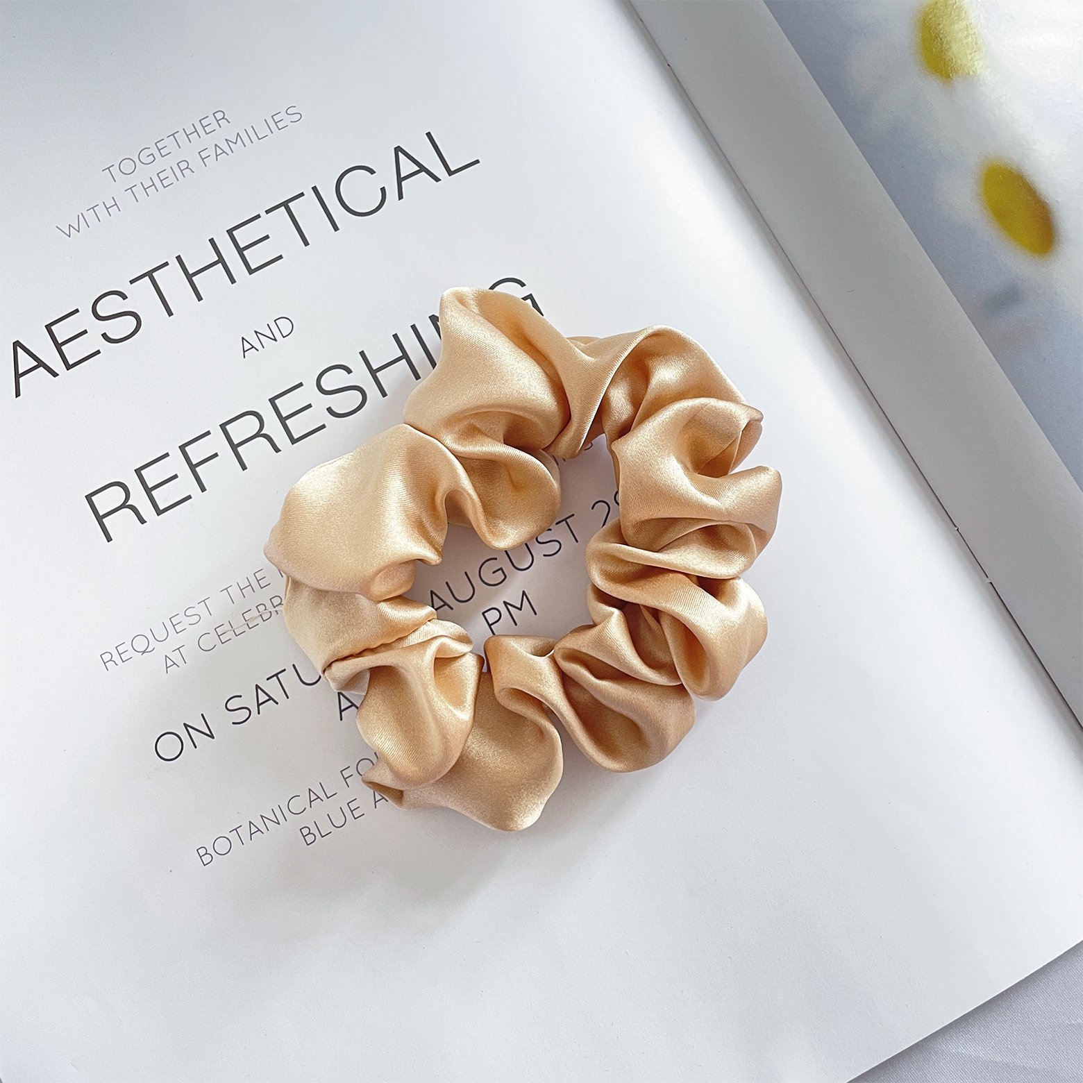 Custom Hair Scrunchies 19/22mm High elasticity Silk Scrunchies 100% Pure Satin Silk Hair Scrunchy For Lady