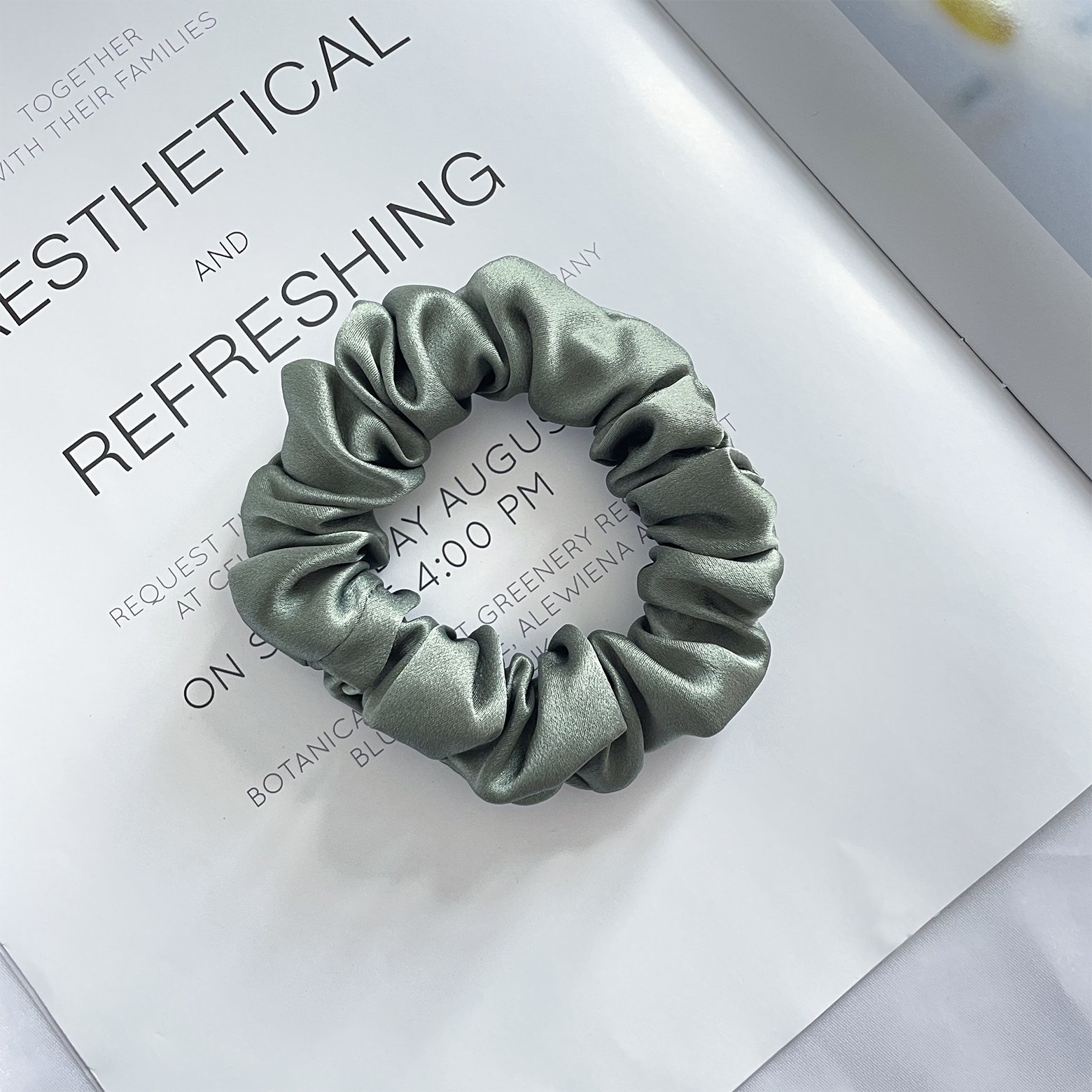 Custom Hair Scrunchies 19/22mm High elasticity Silk Scrunchies 100% Pure Satin Silk Hair Scrunchy For Lady