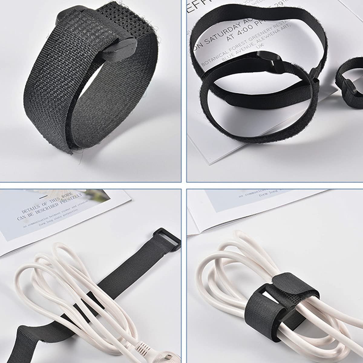 Hook and Loop Straps Cable Ties Organizer Fastener Adjustable Reusable Cable Straps with Buckle