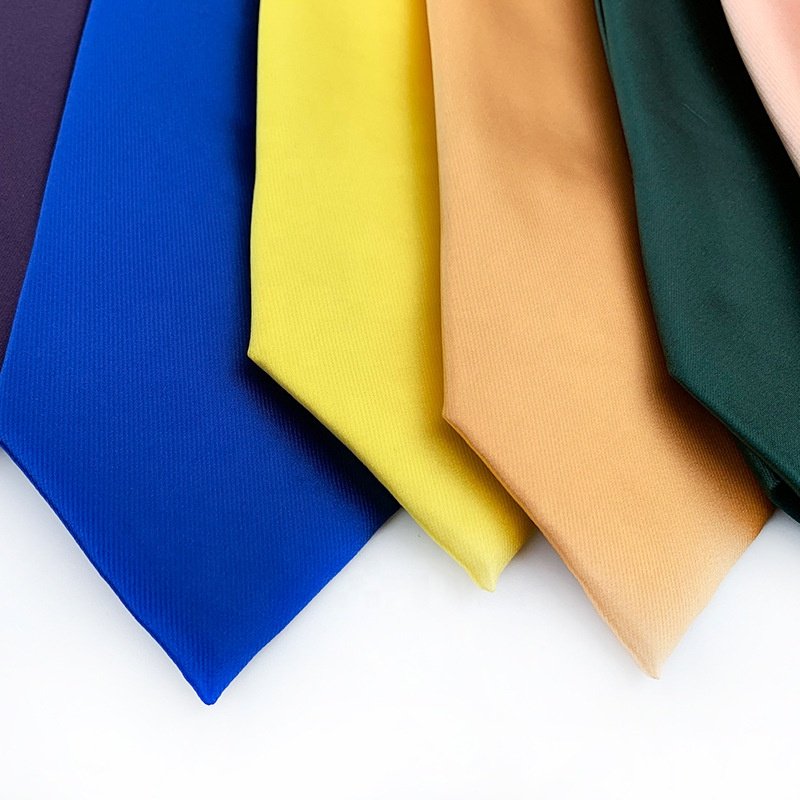 Factory directly wholesale mens plain coloured tie solid colors polyester multicolor plain black tie men necktie