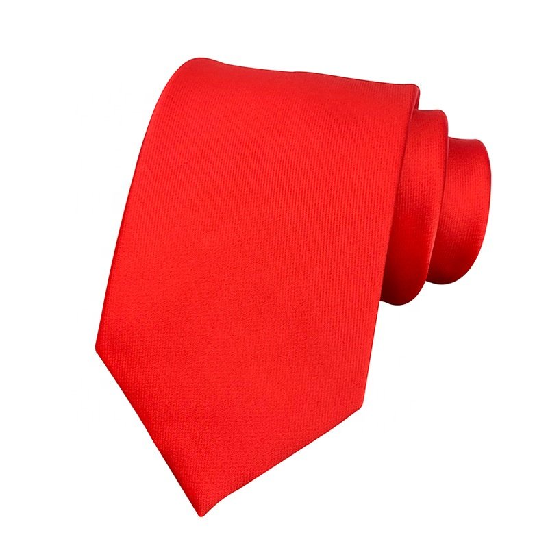 Factory directly wholesale mens plain coloured tie solid colors polyester multicolor plain black tie men necktie