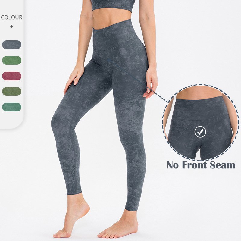 Custom LOGO Nude Feeling Tie Dye Printed Fitness Yoga Womens Leggings